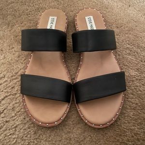 Steve Madden Ivara black leather sandal size 9 - barely worn